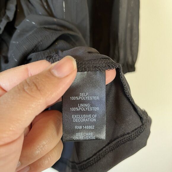 Torrid Babydoll Crinkle Chiffon Blouson Sleeve Top Black Witchy 0/Large NWT's - Picture 11 of 12